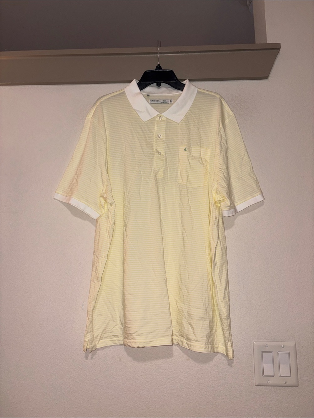 Criquet Men’s Yellow Stripe Polo Shirt SZ XX NWOT